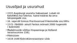 Usupuhastus ja reformatsioon #8