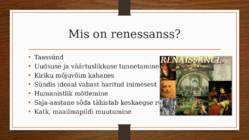 Sissejuhatus renessassi #2