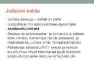 JUDAISM ja eetika #3