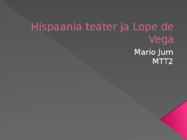Hispaania teater ja Lope de Vega