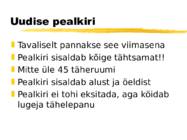Uudise ülesehitus #12