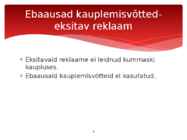 Kaubandusalased õigusaktid #9