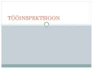 TÖÖINSPEKTSIOON