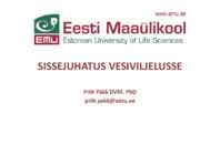 SISSEJUHATUS VESIVILJELUSSE 2014