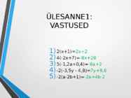 Avaldiste teisendusi-Lineaarvõrrand #8