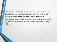 Avaldiste teisendusi-Lineaarvõrrand #10