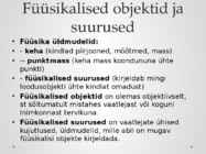 Füüsikalise looduskäsitluse alused #2