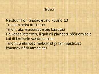 Planeetide kaaslased - ettekanne #12