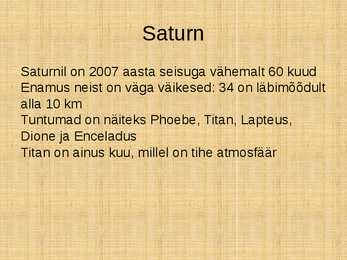 Planeetide kaaslased - ettekanne #9
