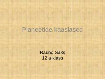 Planeetide kaaslased - ettekanne