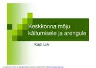 Keskkonna mõju käitumisele ja arengule