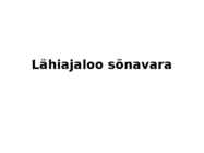 Lähiajaloo sõnavara