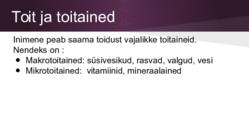 Tervislik toitumine ja toitained #2