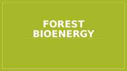 Forest Bioenergy