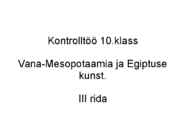 Vana-Mesopotaamia ja Egiptuse kunst