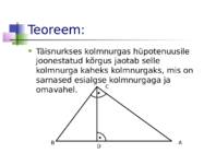 Seosed täisnurkses kolmnurgas #2