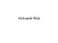 Aleksandr Blok powerpoint