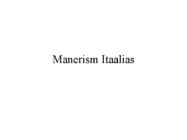 Manerism Itaalias powerpoint