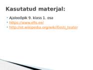 Kultuurielu Eestis kahe maailmasõja vahelisel ajal #7