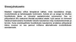 Alternatiivkütused ja biokütuste kasutamise võimalused ning sellega seotud riskid #2