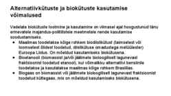Alternatiivkütused ja biokütuste kasutamise võimalused ning sellega seotud riskid #3
