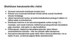 Alternatiivkütused ja biokütuste kasutamise võimalused ning sellega seotud riskid #6