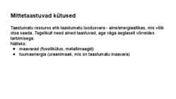 Taastuvad ja taastumatud kütused #3