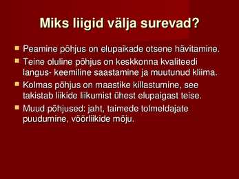 Bioloogilise mitmekesisuse vähenemine #7