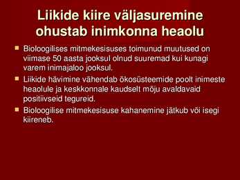 Bioloogilise mitmekesisuse vähenemine #9