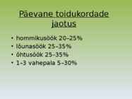 Tasakaalustatud toitumine #9