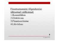 Finantssuhtarvud kaasajal #9