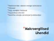 Energia vahendamine organismis #2