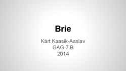 Esitlus brie juustust