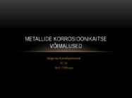 Metallide korrosioonikaitse võimalused
