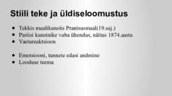 Impressionsim maalikunstist-kirjanduses ja muusikas #3