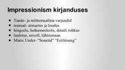 Impressionsim maalikunstist-kirjanduses ja muusikas #5