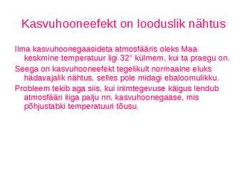 Kasvuhooneefekt ja kiirgusbilanss #13