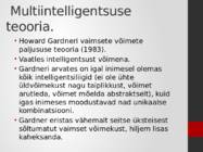 Inimese võimed-Gardneri multiintelligentsuse teooriast lähtuvalt #2
