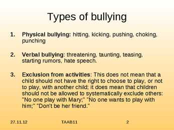 Presentatsioon Bullying #2