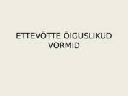 Ettevõtte õiguslikud vormid