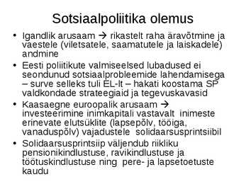 Sotsiaalpoliitika #2