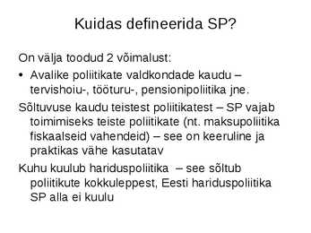 Sotsiaalpoliitika #3