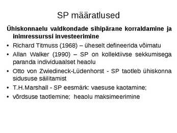 Sotsiaalpoliitika #21