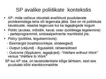 Sotsiaalpoliitika #4