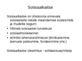 Sotsiaalpoliitika #17