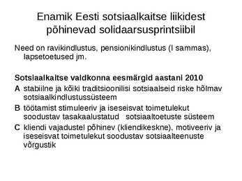 Sotsiaalpoliitika #18