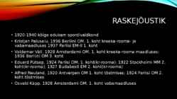 Eesti spordi saavutused 1920-1940 #4