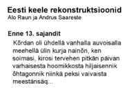 Eesti keele ajalugu ja murded #31