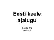 Eesti keele ajalugu ja murded