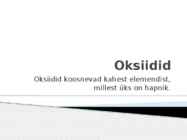 Oksiidid